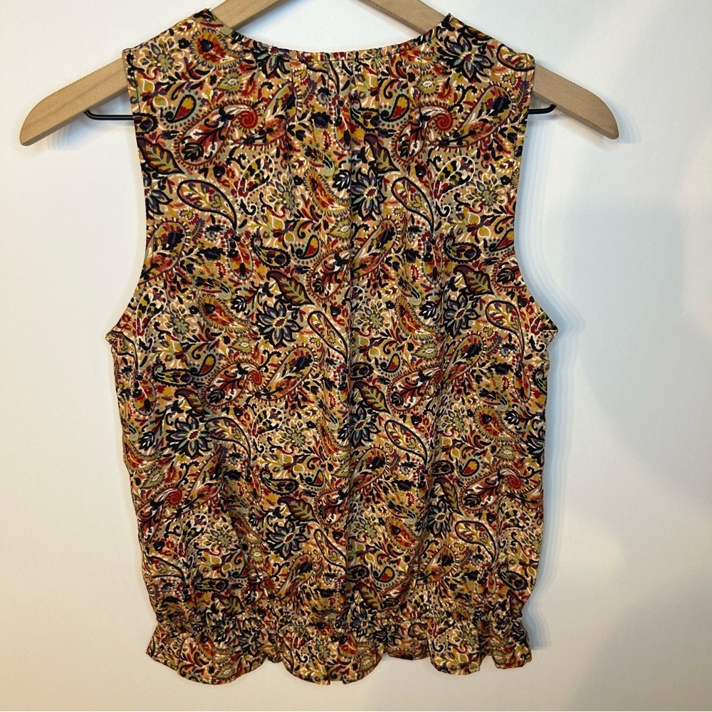 Evereve Women’s Olivia Paisley V Neck Tank Sleeveless Top, Size Small - Picture 7 of 10